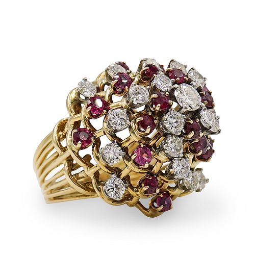 18K GOLD, DIAMOND AND RUBY