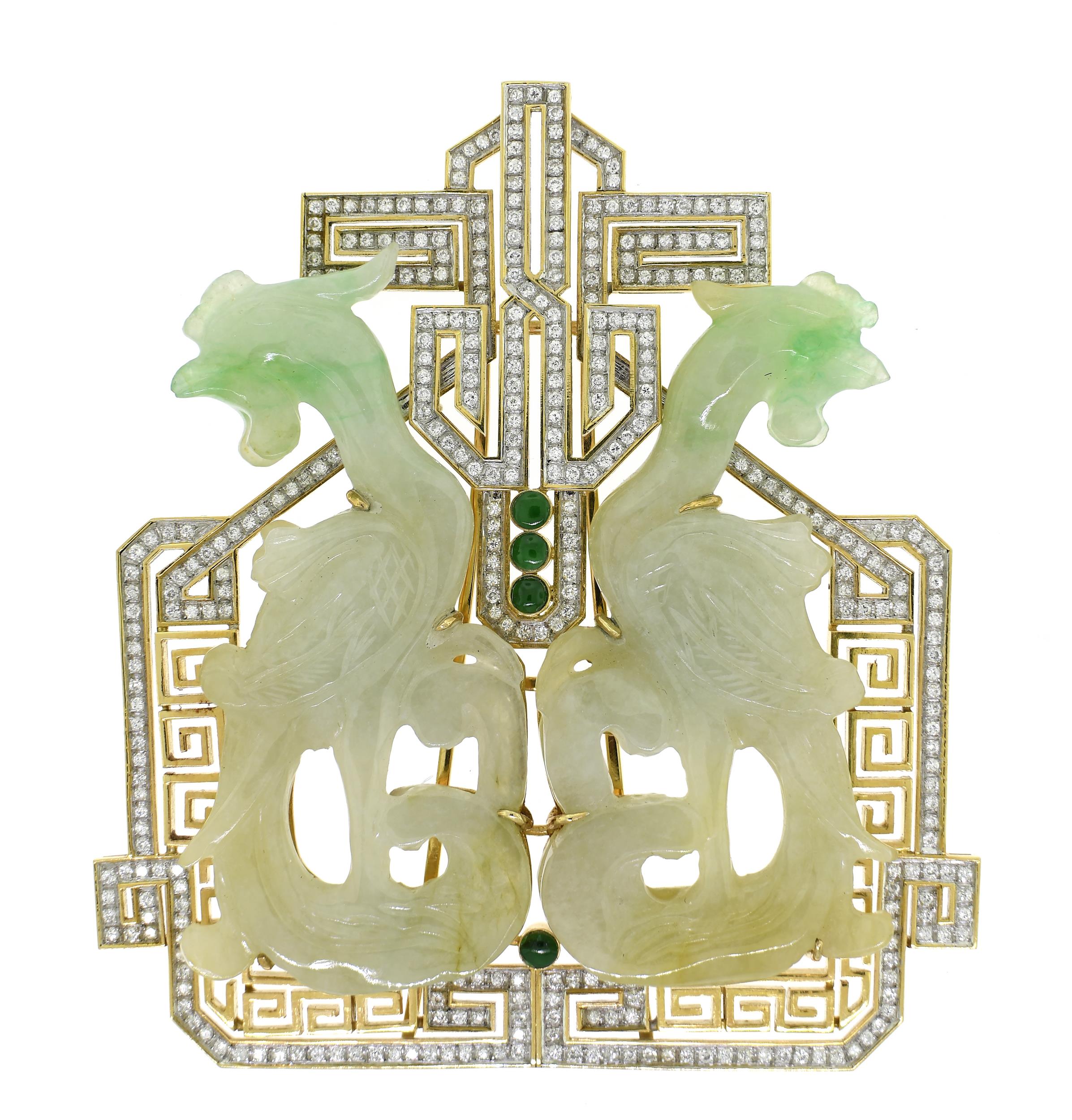 18K GOLD, DIAMOND & CHINESE JADE