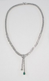 18K GOLD DIAMOND & EMERALD NEC