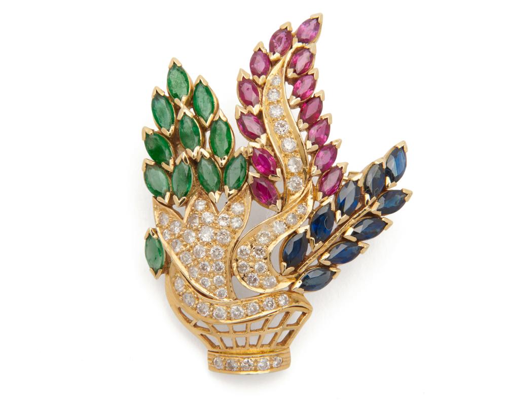 18K GOLD, DIAMOND, EMERALD, RUBY,