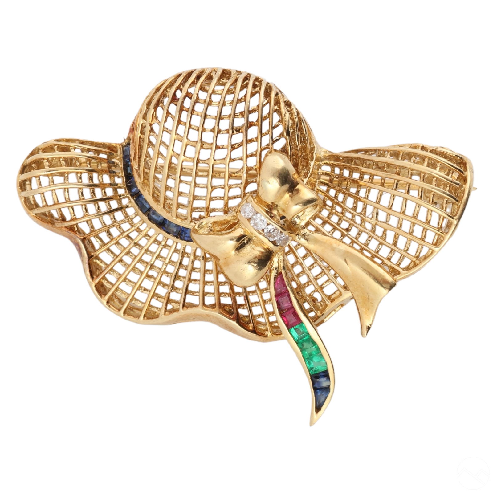 18K GOLD DIAMOND EMERALD SAPPHIRE