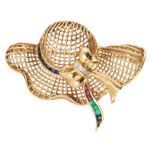 18K GOLD DIAMOND EMERALD SAPPH
