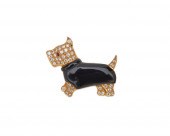 18K GOLD, DIAMOND, ONYX, AND R