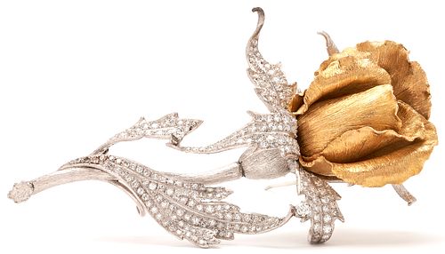 18K GOLD & DIAMOND ROSE