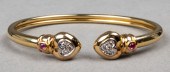 18K GOLD DIAMOND & RUBY HEART