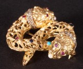 18K gold diamond ruby sapphire