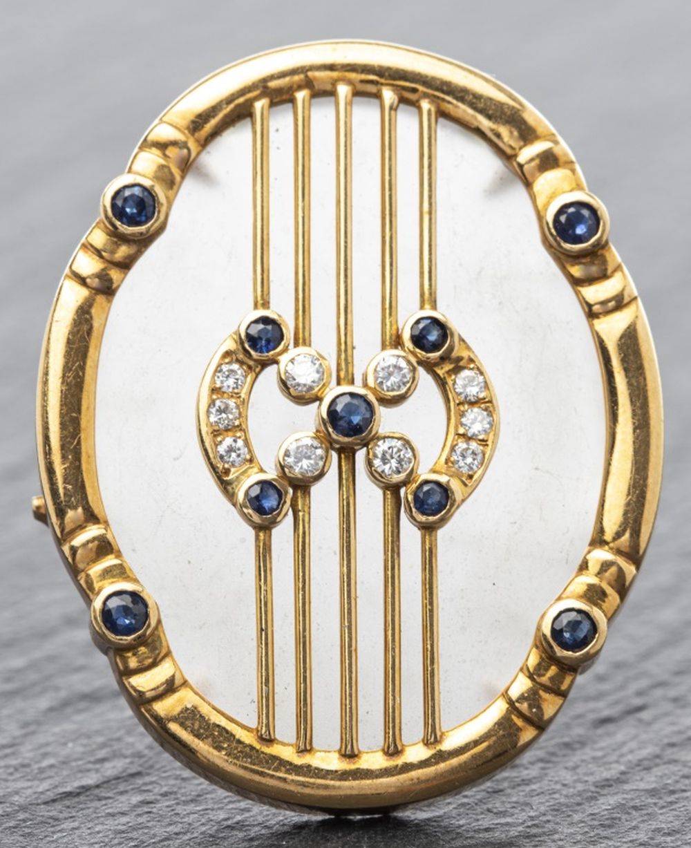 18K GOLD DIAMOND, SAPPHIRE & ROCK