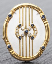 18K GOLD DIAMOND, SAPPHIRE & R