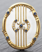 18K GOLD DIAMOND, SAPPHIRE &AM