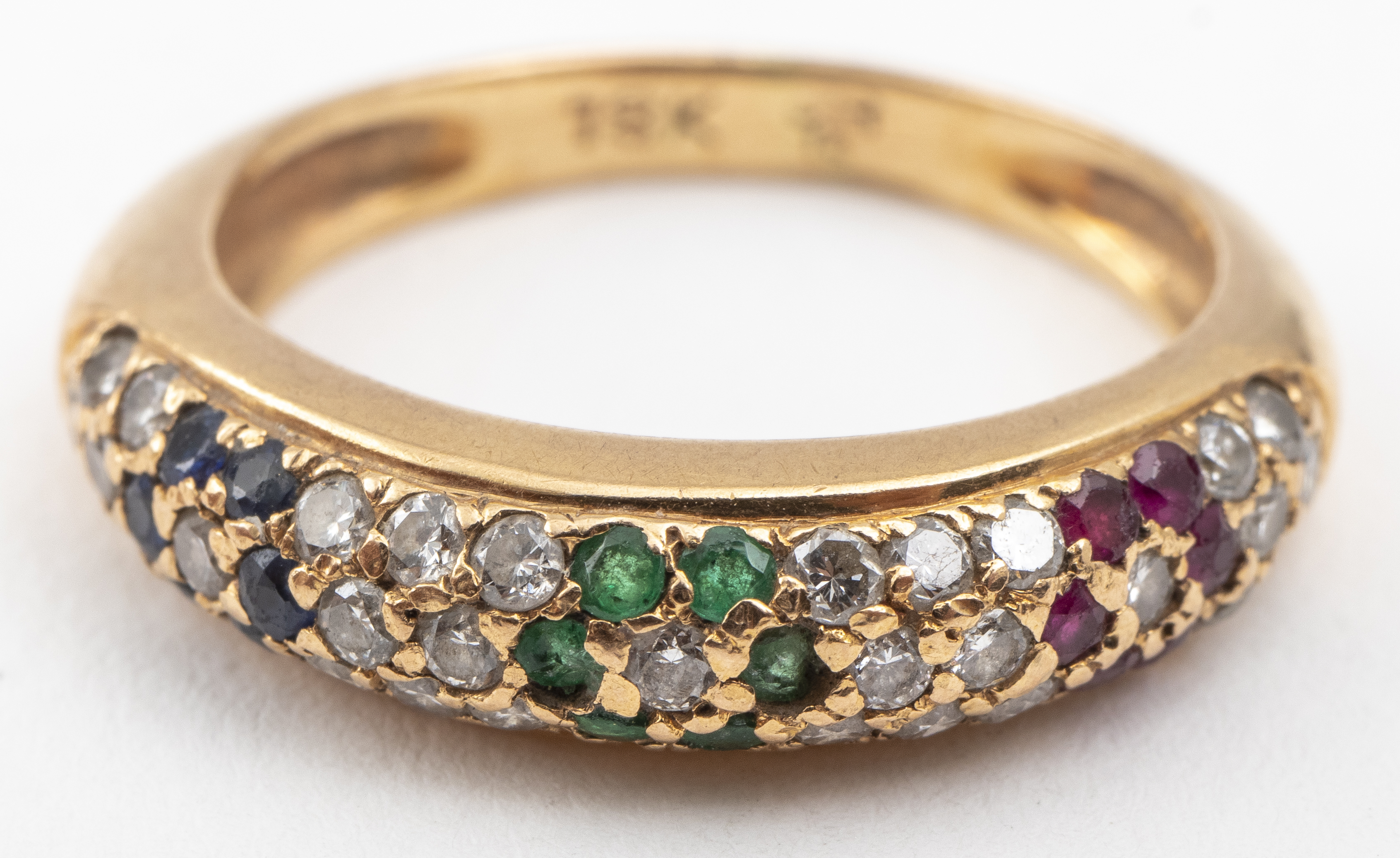 18K GOLD DIAMOND, SAPPHIRE,