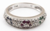 18K GOLD DIAMOND, SAPPHIRE, RU
