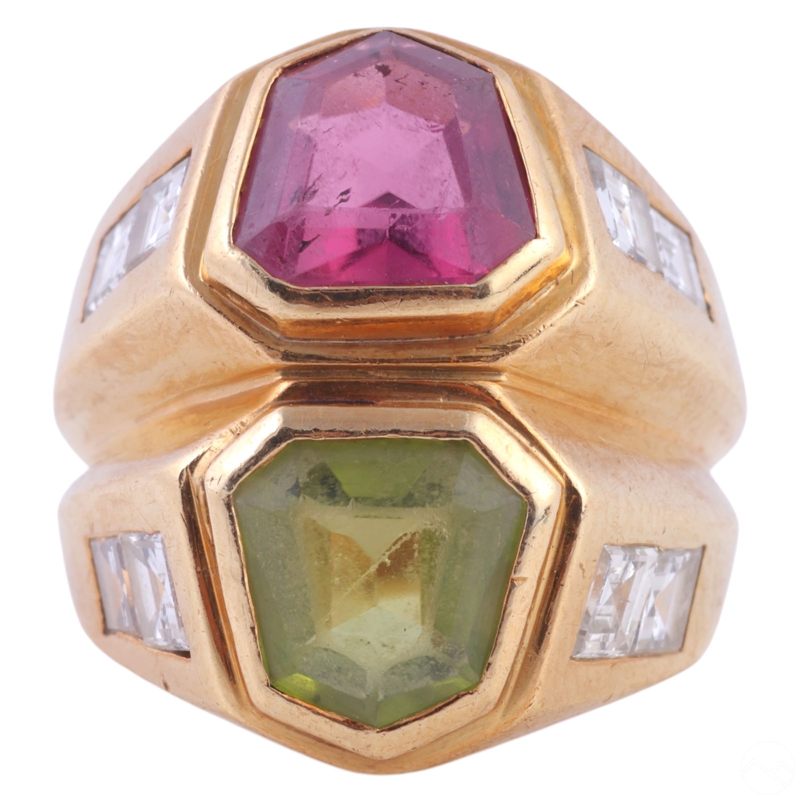 18K GOLD DIAMOND TOURMALINE PERIDOT