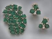 18K gold emerald and diamond b