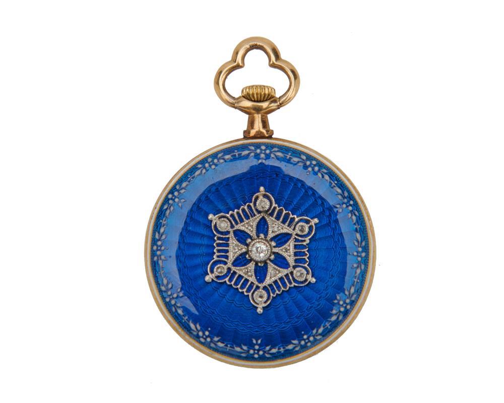 18K GOLD, ENAMEL, AND DIAMOND