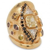 18K GOLD FANCY YELLOW DIAMOND