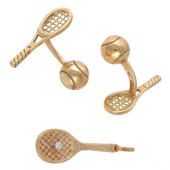 18K GOLD FRENCH TENNIS CUFFLIN