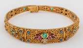 18K GOLD INDIAN PRECIOUS STONE