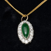 18K GOLD, JADE AND DIAMOND PEN