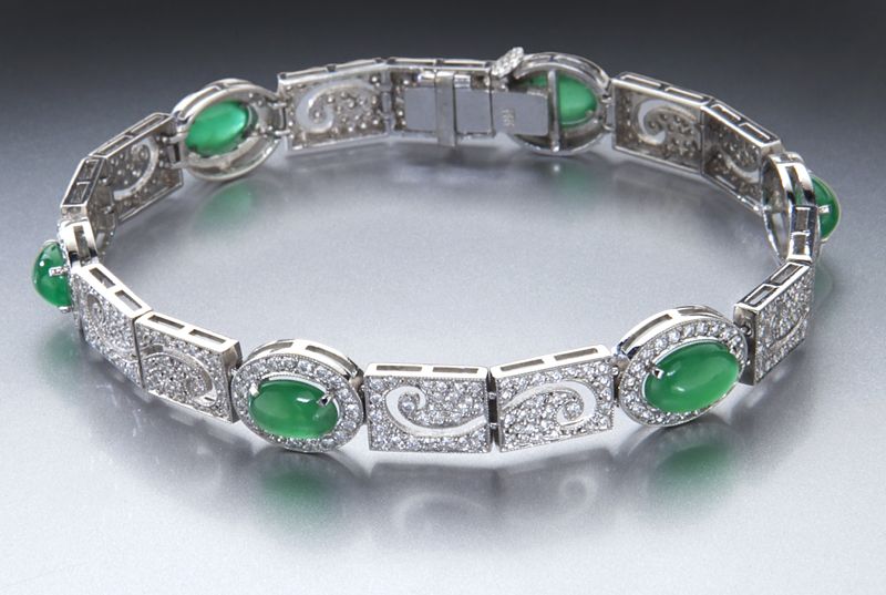 18K gold jadeite and diamond