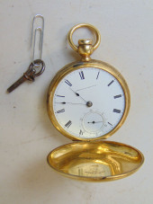 18K GOLD KEY WOUND WATCH BY AM
