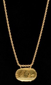 18K GOLD MEDALLION, HERA, HERM