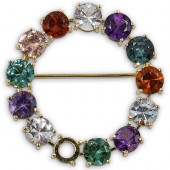18K GOLD MULTICOLORED STONE PI