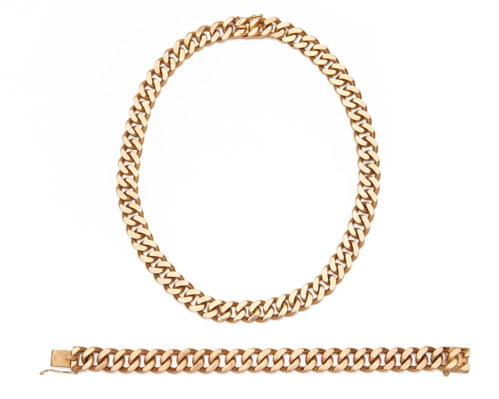 18K GOLD NECKLACE AND BRACELET18K