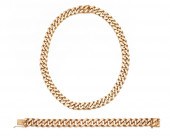 18K GOLD NECKLACE AND BRACELET