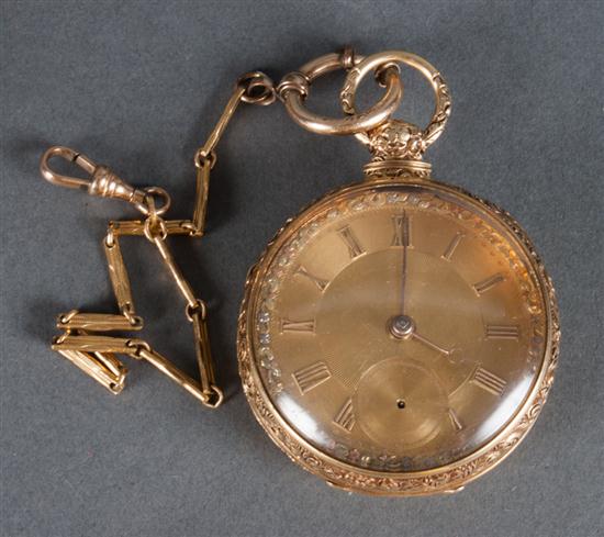 18K gold open-face gentleman's
