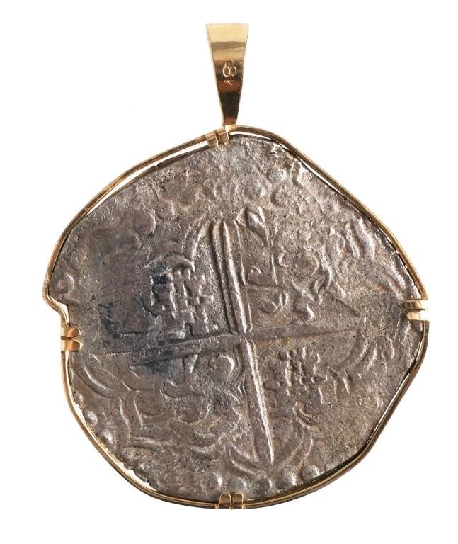 18K GOLD PENDANT W SILVER ATOCHA