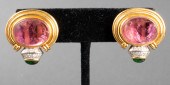 18K GOLD PINK & GREEN TOURMALI