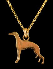 18K GOLD PLATED & STERLING DOG