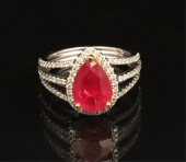 18K GOLD RUBY AND DIAMOND LADY
