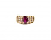 18K GOLD, RUBY, AND DIAMOND RI