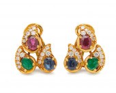 18K GOLD, RUBY, SAPPHIRE, EMER