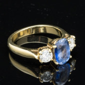 18K GOLD SAPPHIRE AND DIAMOND