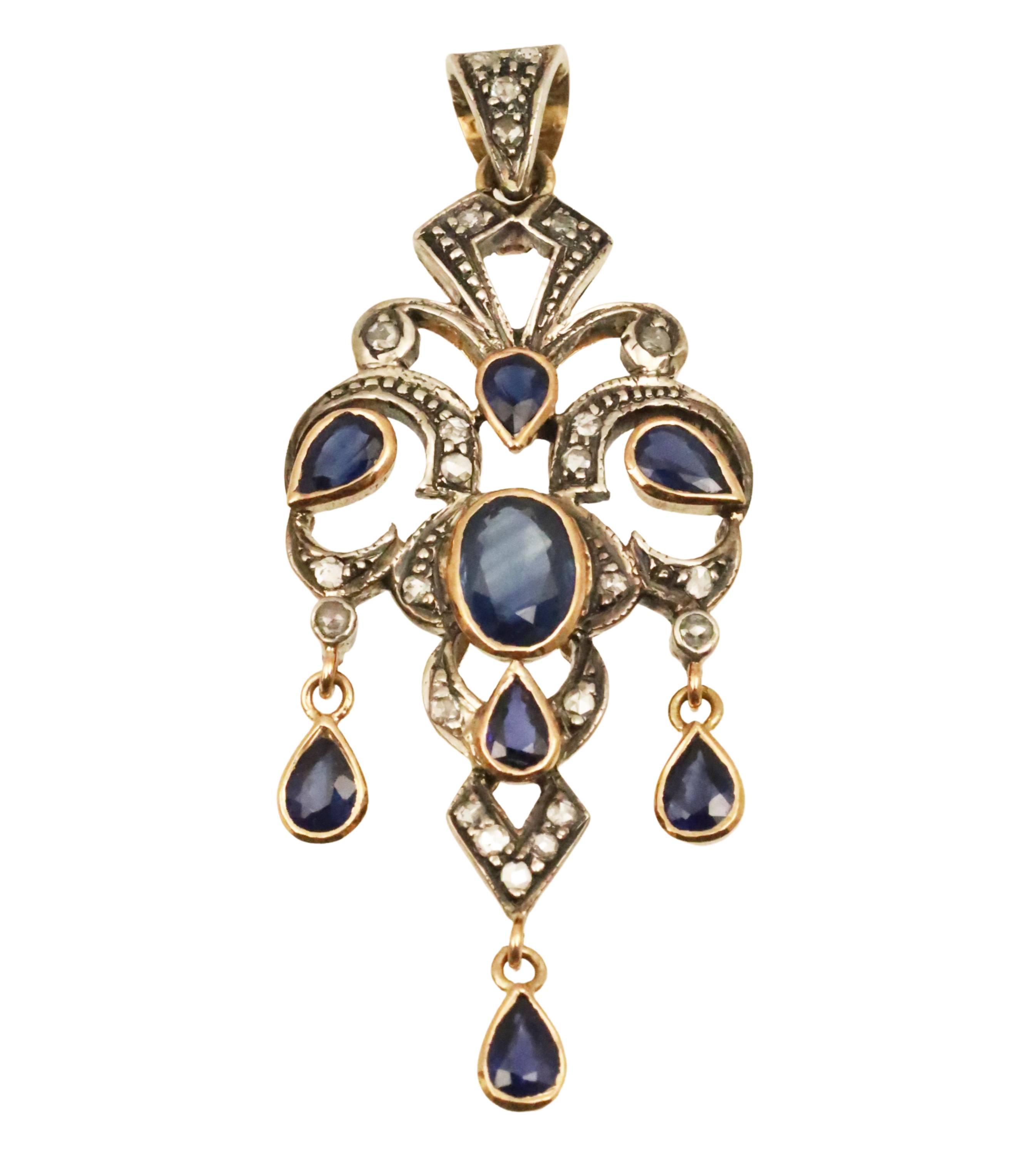 18K GOLD SAPPHIRE AND DIAMOND