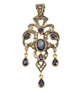 18K GOLD SAPPHIRE AND DIAMOND