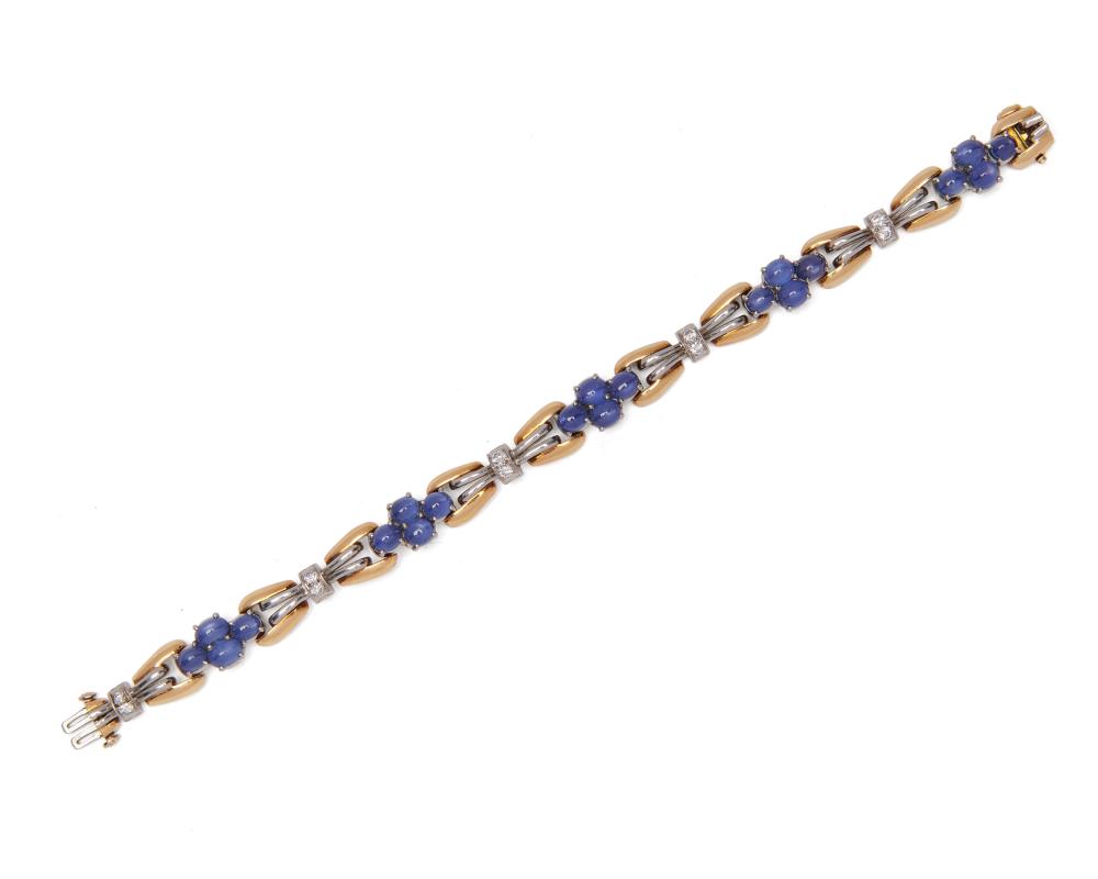 18K GOLD, SAPPHIRE, AND DIAMOND
