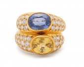 18K GOLD, SAPPHIRE, AND DIAMON