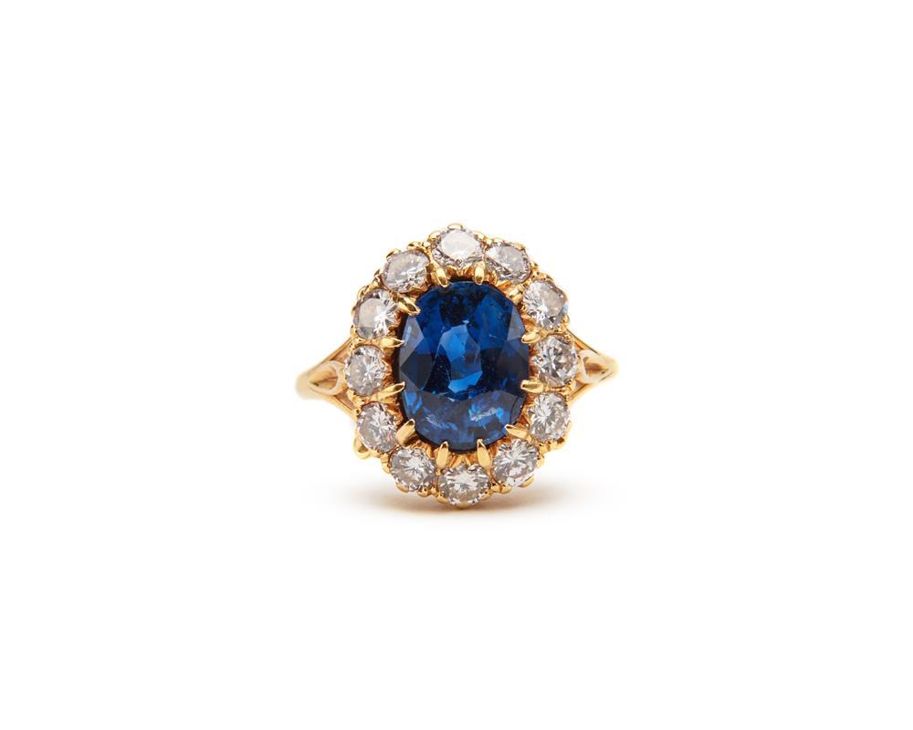 18K GOLD, SAPPHIRE, AND DIAMOND