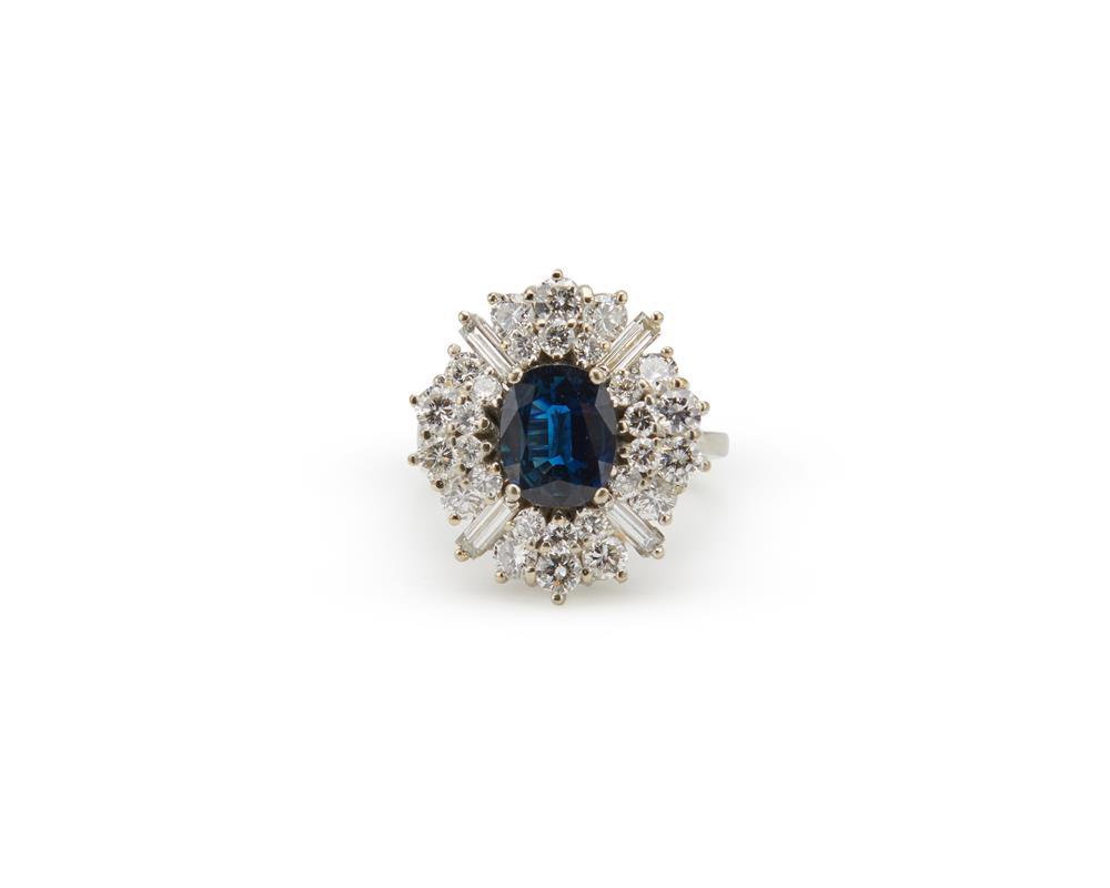 18K GOLD, SAPPHIRE, AND DIAMOND