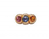 18K GOLD, SAPPHIRE, AND DIAMON