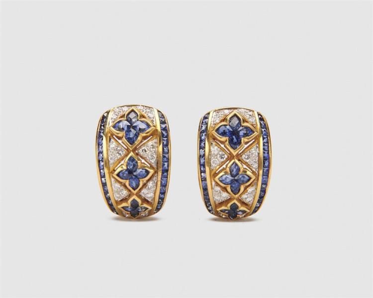 18K GOLD, SAPPHIRE, AND DIAMOND