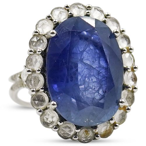 18K GOLD, SAPPHIRE AND DIAMOND