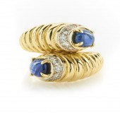 18K GOLD, SAPPHIRE CABOCHON &