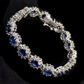 18K GOLD SAPPHIRE & DIAMOND BR