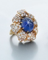 18K gold star sapphire (GIA) a