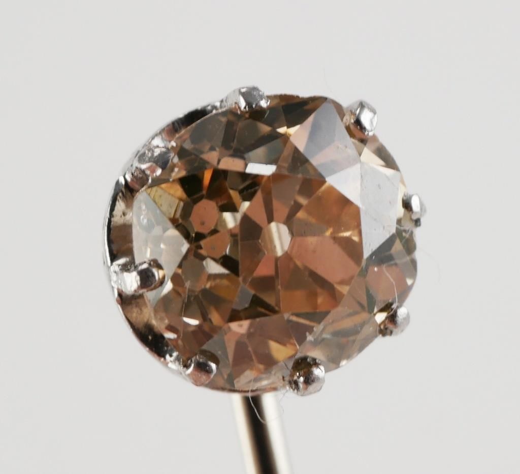 18K GOLD STICKPIN W 1.5 CT MINE CUT