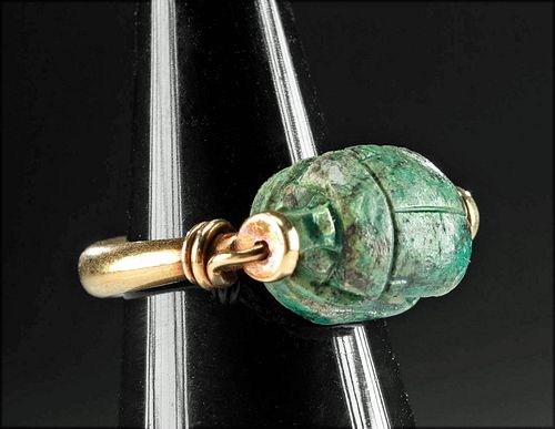 18K+ GOLD SWIVEL RING W/ EGYPTIAN